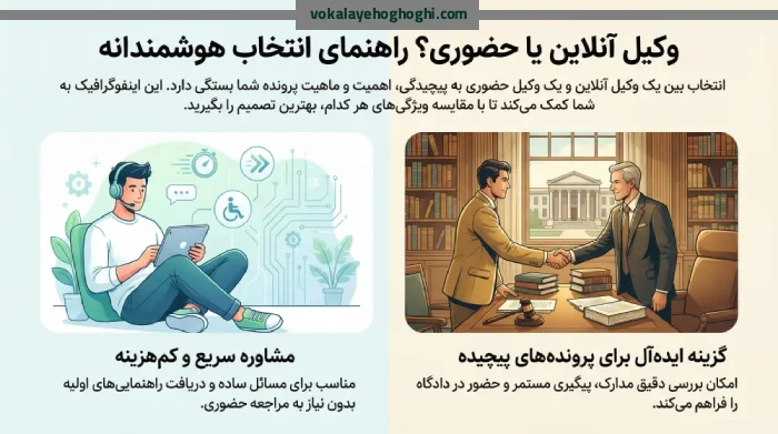 تفاوت وکیل آنلاین و حضوری در تهران