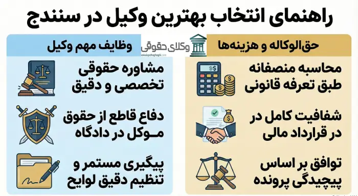 وظایف مهم بهترین وکیل در سنندج