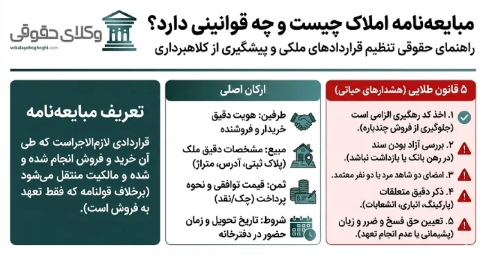 جزئیات مهم مبایعه نامه املاک