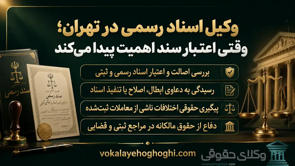 معرفی بهترین وکیل اسناد رسمی در تهران