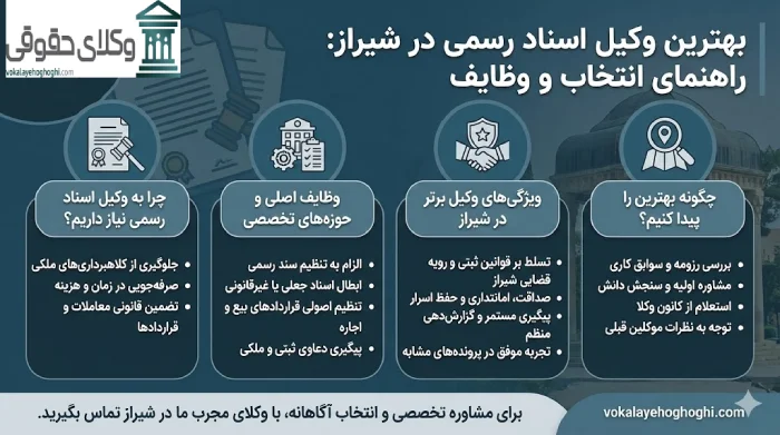 معرفی بهترین وکیل اسناد رسمی در شیراز
