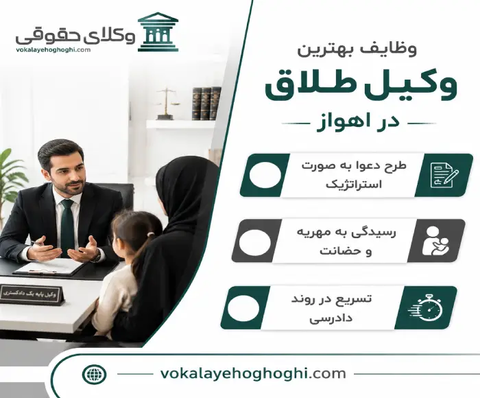 وظایف بهترین وکیل طلاق در اهواز