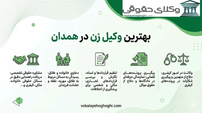 ویژگی و خصوصیات بهترین وکیل زن در همدان؟