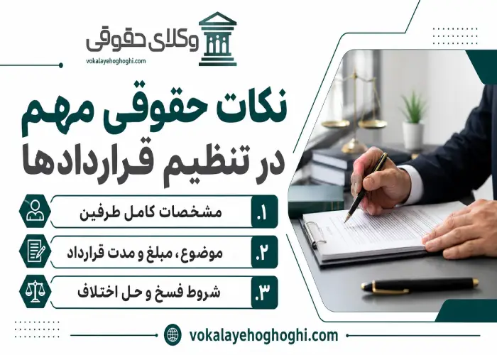 نکات حقوقی مهم در تنظیم قراردادها