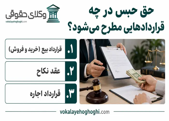 حق حبس در چه قرارداد هایی مطرح میشود؟