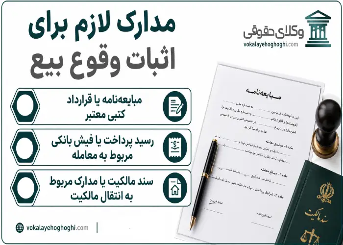 مدارک لازم برای اثبات وقوع بیع