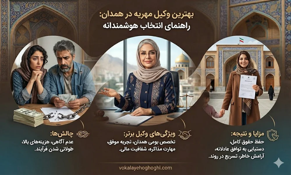 مزایای اخذ بهترین وکیل مهریه در همدان