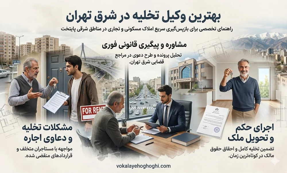 راه های پیدا کردن بهترین وکیل خلع ید در شرق تهران