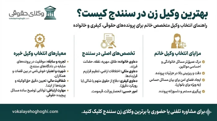 ویژگی های مهم بهترین وکیل زن در سنندج