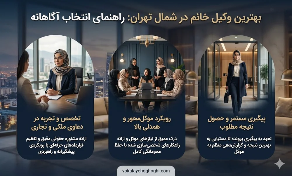 بهترین وکیل زن در شمال تهران