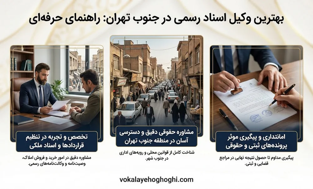 مهمترین وظایف بهترین وکیل اسناد رسمی در جنوب تهران