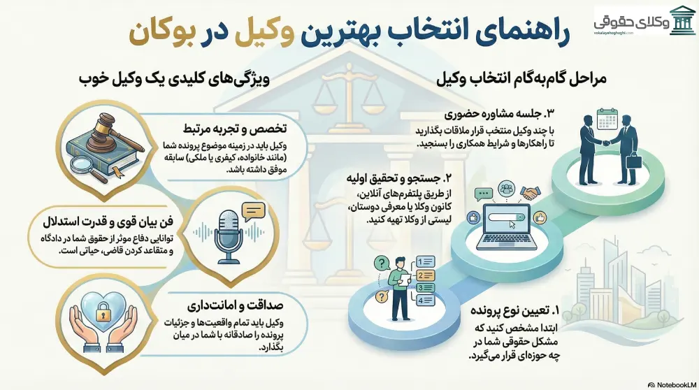 راهنمای انتخاب بهترین وکیل بوکان