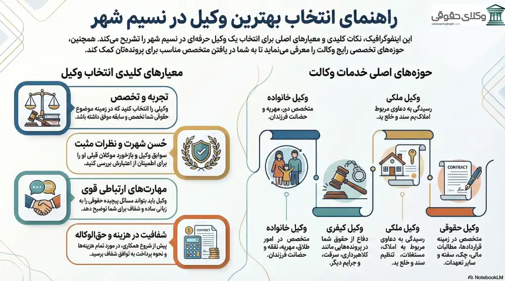 راهنمای انتخاب بهترین وکیل نسیم شهر
