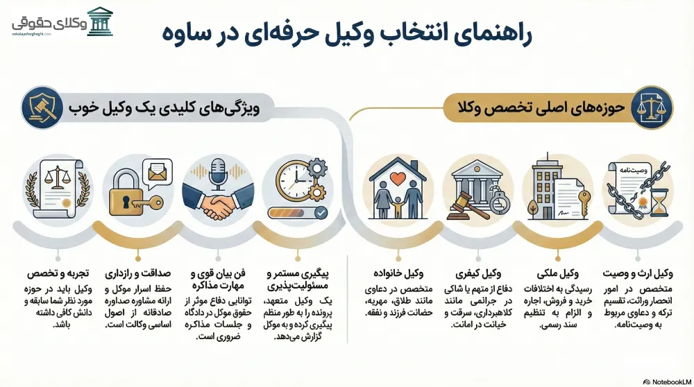راهنمای انتخاب بهترین وکیل ساوه