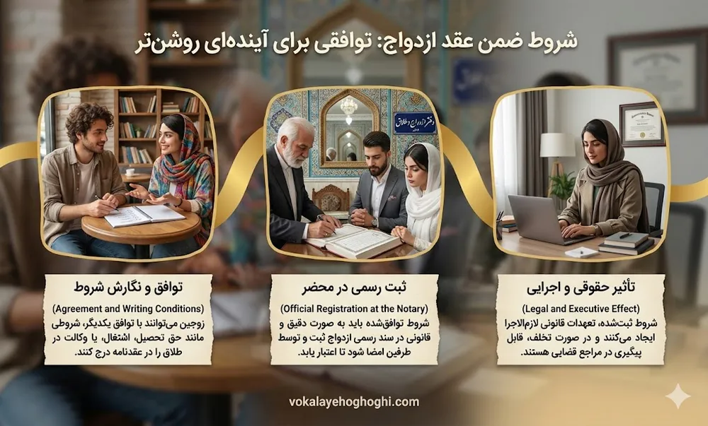 شروط ضمن عقد نکاح ثبت شده در سند ازدواج 