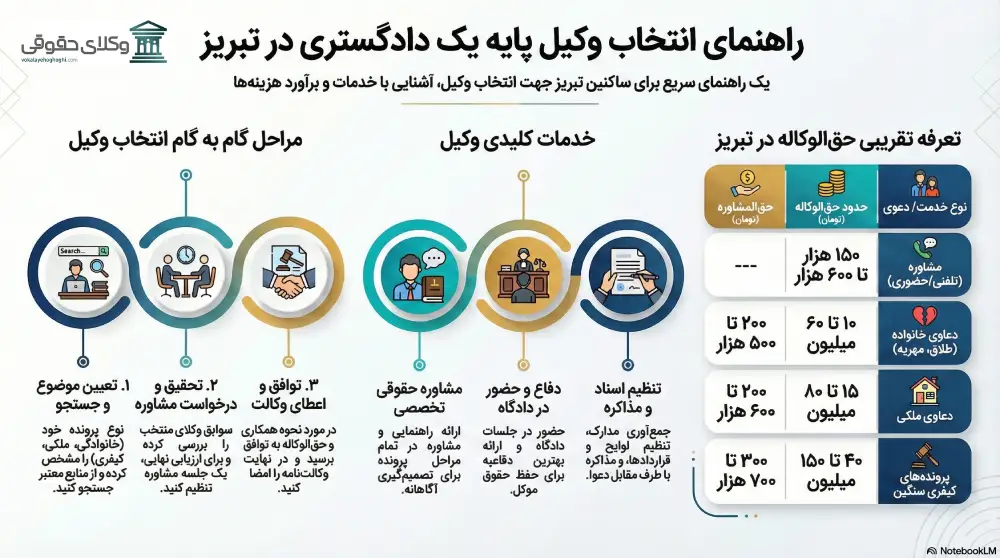 راهنمای انتخاب بهرترین وکیل پایه یک دادگستری در تبریز