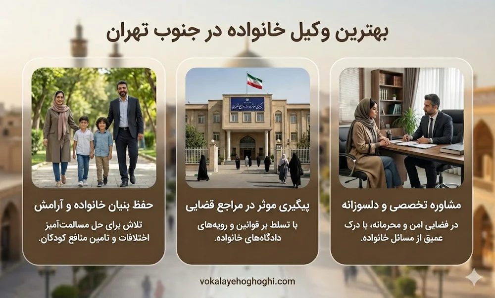بهترین وکیل خانواده در جنوب تهران