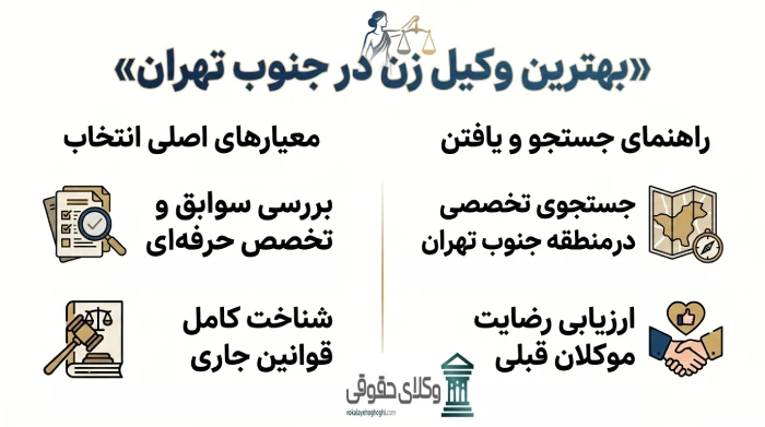 بهترین وکیل زن در جنوب تهران