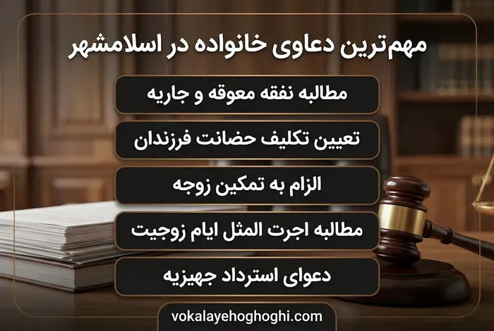 مهم ترین دعاوی خانواده در اسلامشهر