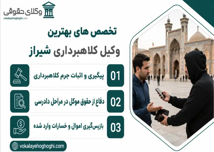 تخصص های بهترین وکیل کلاهبرداری در شیراز