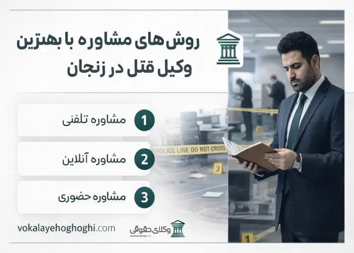 روش های مشاوره با بهترین وکیل قتل در زنجان