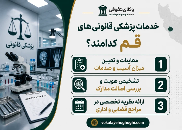 خدمات پزشکی قانونی های قم کدامند؟