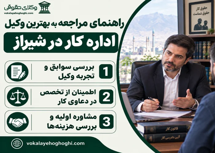 راهنمای مراجعه به بهترین وکیل اداره کار در شیراز
