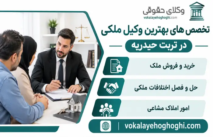 تخصص های بهترین وکیل ملکی در تربت حیدریه